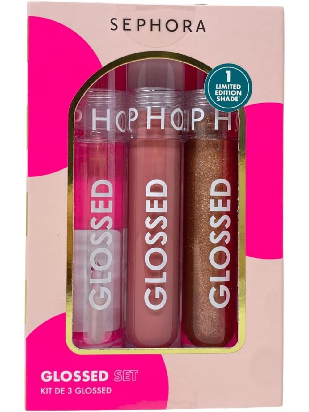 Glossed Lip Gloss Trio Gift Set - 3 Mini 5mL Shades, Perfect for Gifting